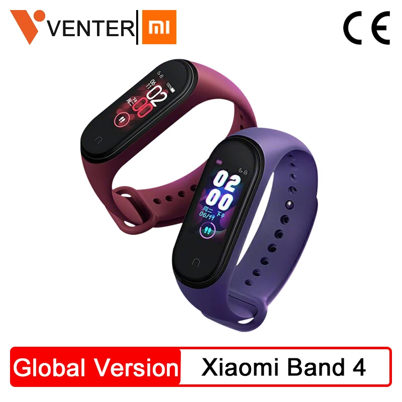 В наличии Xiaomi mi Band 4 Smart band сердечного ритма фитнес трекер 135 мАч Bluetooth 5 0 50 м