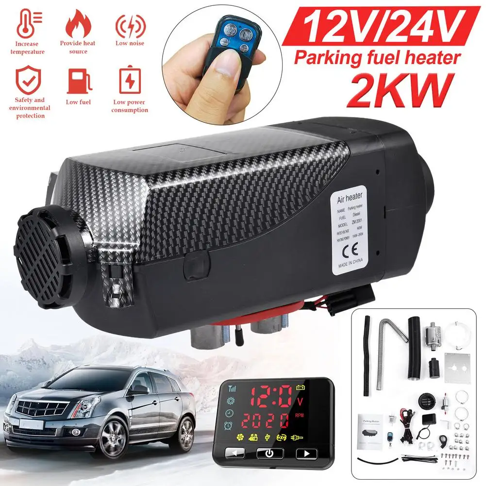 12v/24v 2kw Black Car Heater Defroster Air Diesel Heater Low Noise Ce