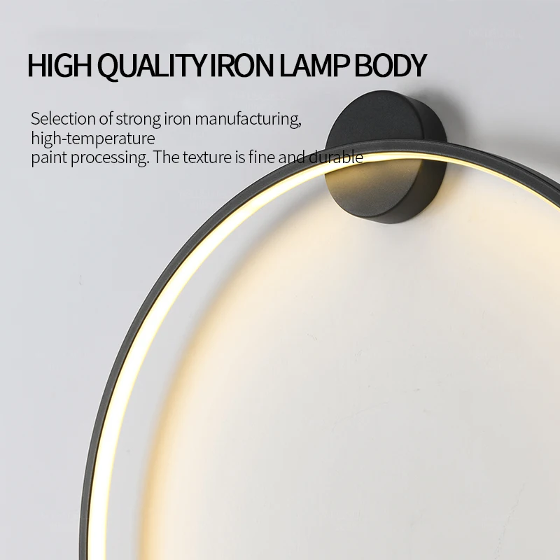 Minimalist living room background wall lamp decorative atmosphere Lamp New Nordic bedroom bedside wall lamp wiring free