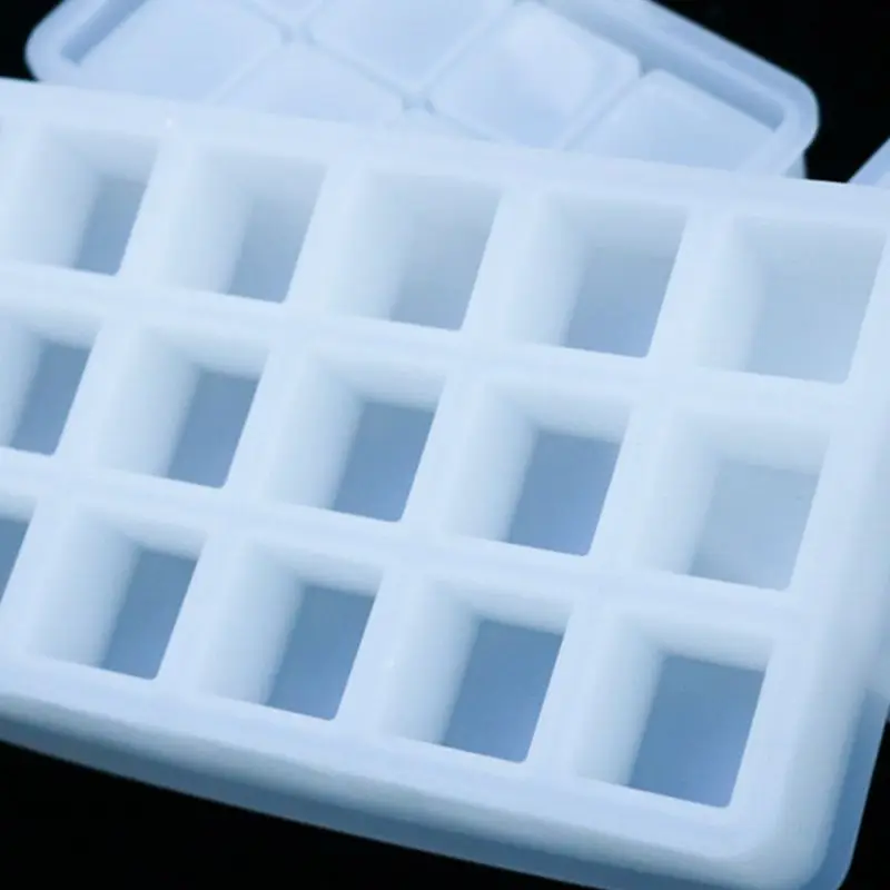 

Crystal Epoxy Resin Mold Square Checkered Lipstick Storage Box Casting DIY Mould R9JE