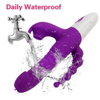 Tongue Licking Vibrator G-spot Massage Sex Toy for Women 3 Modes Telescopic Dildo Vagina Clit Sucker Anal Beads Sex Shop 4