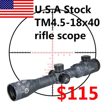

High Quality New Tactical TM4.5-18x40 Blue Black Color Canislatrans Rifle Scope For Outdoor Real Hunting HS1-0287