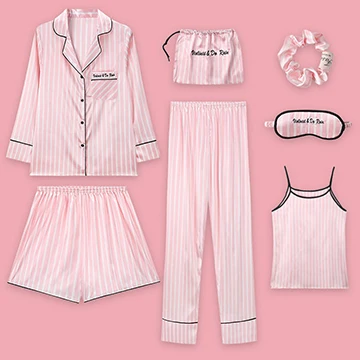 BZEL, всесезонный Повседневный Пижамный костюм, шелковые атласные женские комплекты одежды для сна, 7 шт., сексуальное женское белье, пижама, домашняя пижама - Цвет: 009