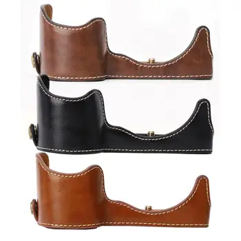 

High Quality PU Camera Half Case Bottom Cover with Battery Compartment Opening for Sony A6400 Camera