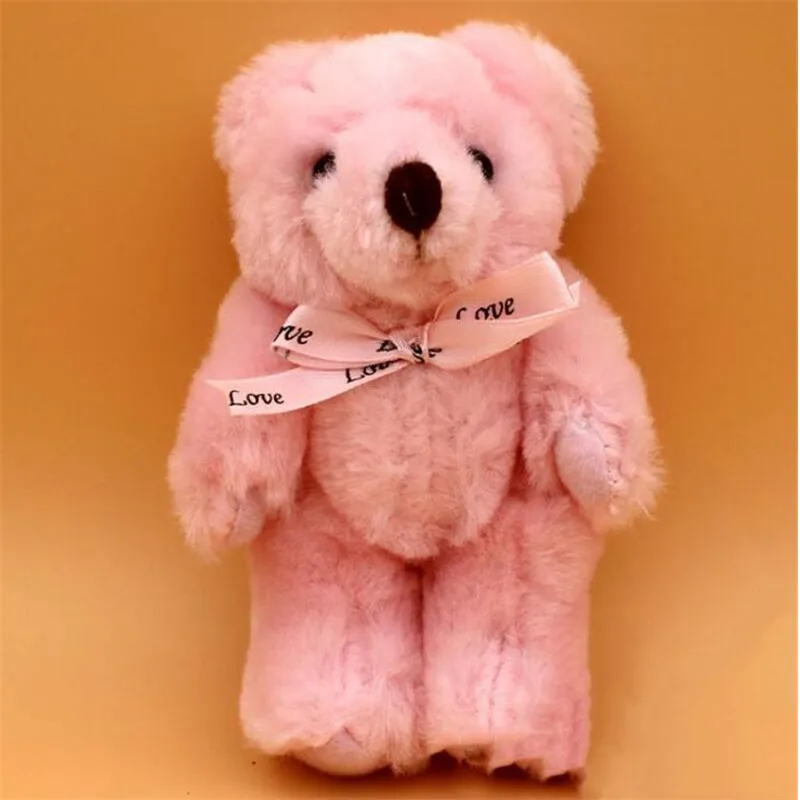 HANDANWEIRAN 1pcs 13cm Creative Joint Bear Short Plush Doll Premium pp Cotton Filled Decorative Pendant for 3