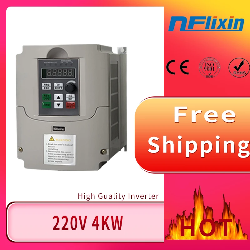 Бесплатная доставка! 220v 4kw вектор Inveter частотно регулируемым приводом Инвертор VFD