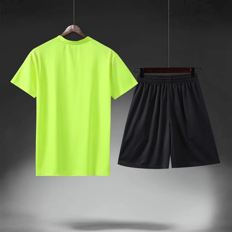 Спортивный комплект для спортзала, мужская повседневная облегающая быстросохнущая одежда, костюм для баскетбола, ультра-тянущиеся штаны с коротким рукавом