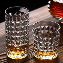 

2PCS/SET Transparent Crystal Glass Classical Bohemia Design Cup For Whiskey Wine Vodka Bar Club beer wine glass