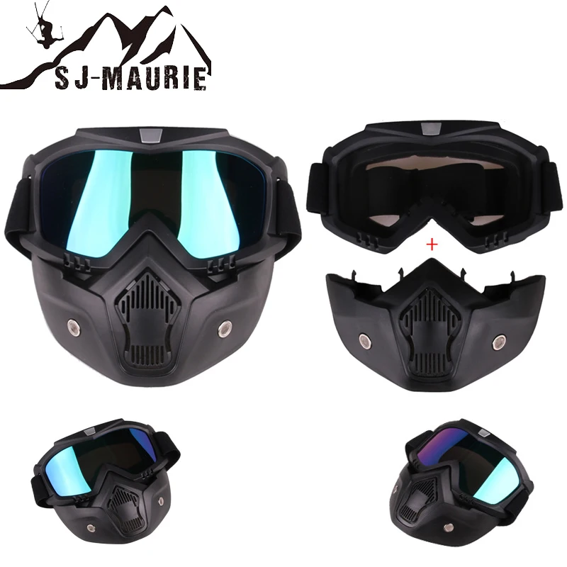 SJ-Maurie 1 Set Windproof Winter Sports Anti-dust Skiing Goggles Separable Ski Mask Mens Sonwboard Motorcycle | Спорт и развлечения