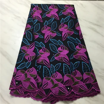 

Swiss lace fabric 2020 heavy beaded embroidery African lace fabrics 100% cotton Swiss voile lace in Switzerland With stones