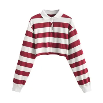 

Women Stripe Hoodies Student Springh Long Sleeve Sweatshirt Casual Loose Pullover Hoodies Sweatshirt Dropshipping ##5