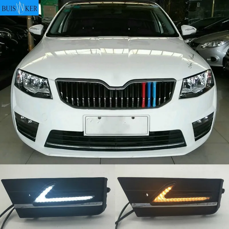 

Светодиодные дневные ходовые огни для Skoda Octavia 2017, автомобильные аксессуары, водонепроницаемые, 12 В, DRL, противотуманные фары, украшение