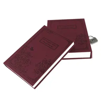 

1pc Notebook Vintage Journal Book Notebook Password Book with Lock for Student
