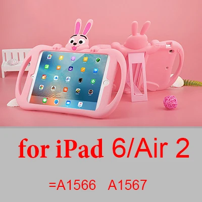 Силиконовый чехол для iPad air 2, 9,7 дюймов,,, детская подставка с милым Кроликом, чехол для планшета для iPad mini 2, 3, 4, 5, чехол - Цвет: p air2