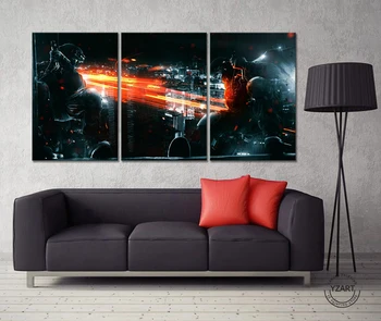 

3pcs Fantasy Art Game Poster Battlefield 3 Canvas Paintings Wall Art for Home Decor