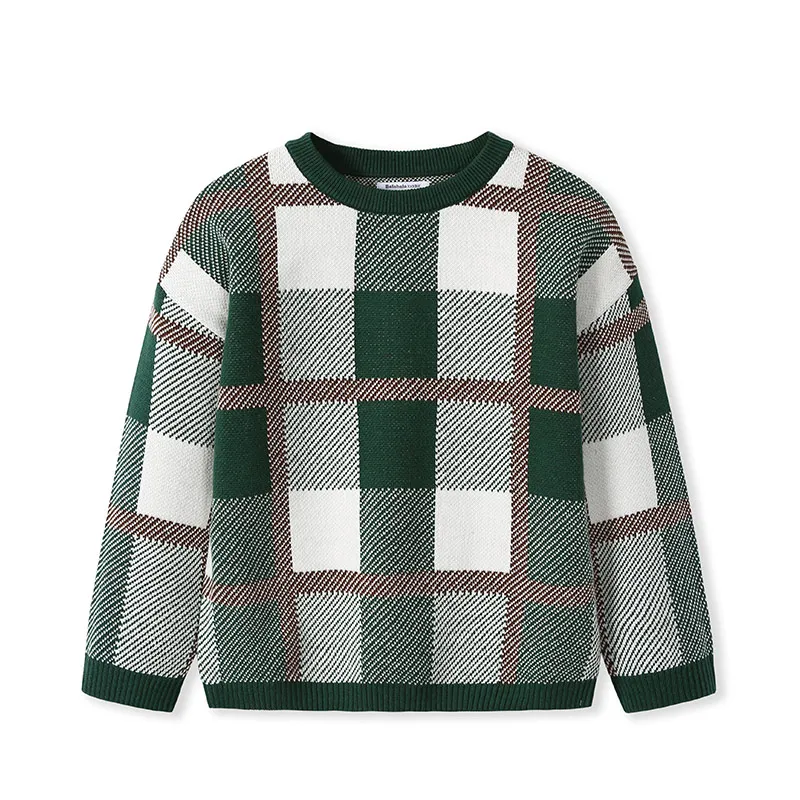 Balabala/детская одежда, свитер, осенний свитер для мальчиков, клетчатая рубашка для малышей, новые хлопковые рубашки - Цвет: Greenish white