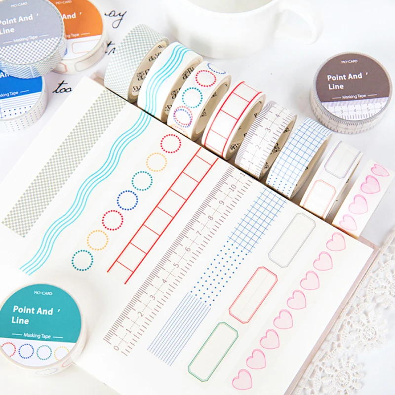 

Washi Tape Heart Color Creative Scrapbook Cut-off Rule Washi Tape Korea style Masking Tapes School Supplies scrapbook Journaling