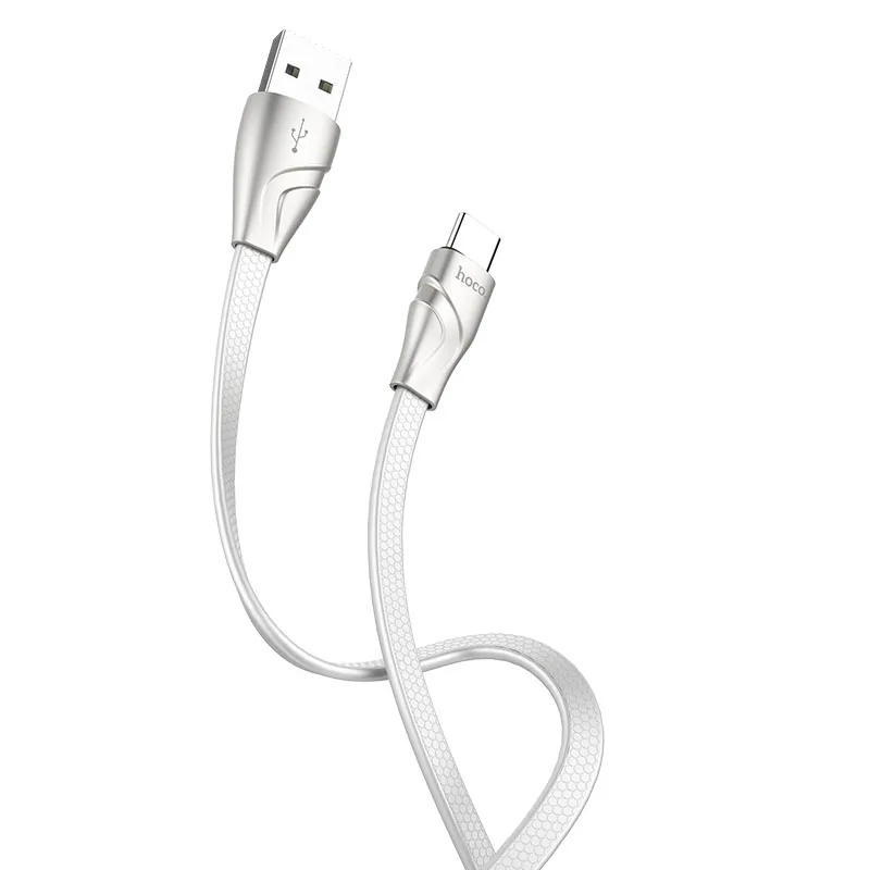 HOCO U57 30 шт./лот 1,2 м Прочный USB кабель для iPhone кабель Micro кабель для samsung USB кабель провод зарядного устройства - Цвет: white for Type C