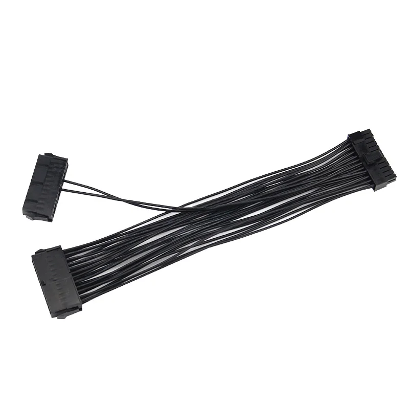 New 24Pin 20+4pin Dual PSU ATX Power Supply Adaptor Cable Connector For Mining 30cm VDX99