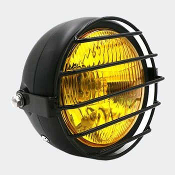 

1Pcs 5.75 Inch Motorcycle Front Headlight Mesh Grill Retro Guard Headlamp Light Cover