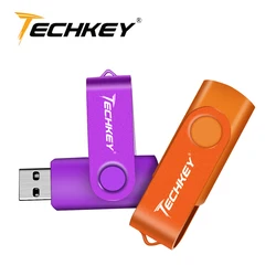 Techkey – clé usb 100%, support à mémoire de 4gb 8gb 16gb 32gb, lecteur flash pour pc, 2.0 capacité réelle, disque u 