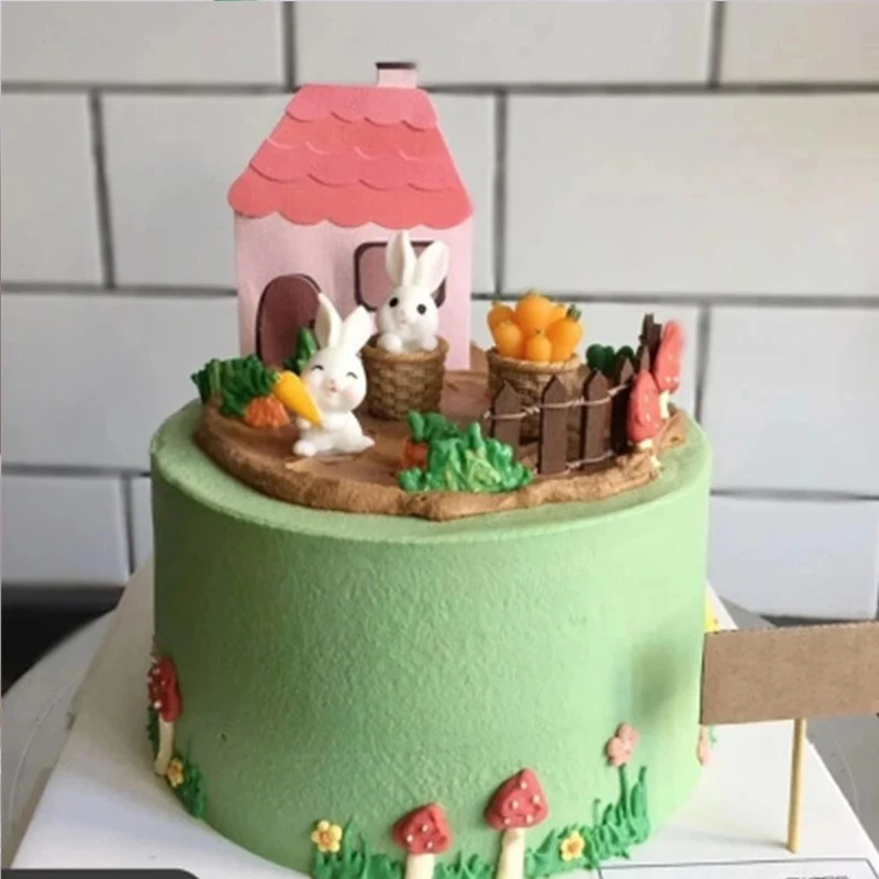 2 Set Di Cake Topper Pasqua Con Coniglietti, Ciglia, Naso E Scritta Happy Easter, Glitterati