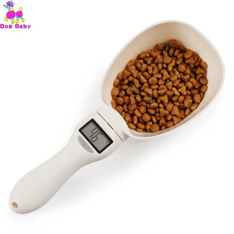 

800g/1g Pet Food Scale Cup For Dog Cat Feeding White Bowl Kitchen Scale Spoon Measuring Scoop Cup Portable With Led Display