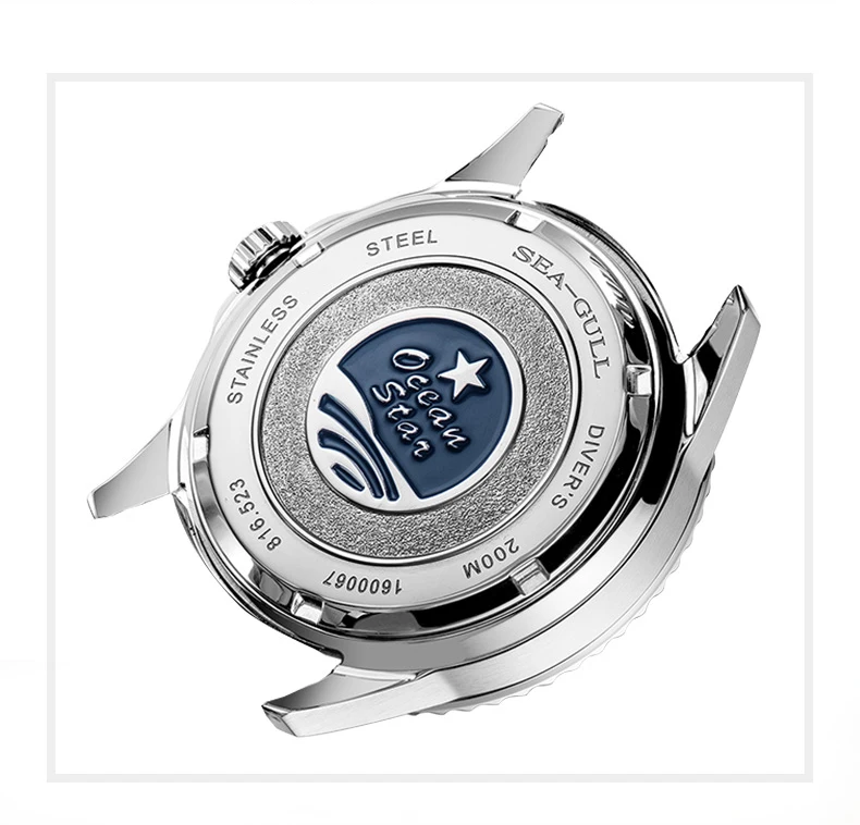 Seagull автоматические механические часы мужские модные деловые часы синтетический сапфировый Кристалл 200 м водонепроницаемые часы 816,523