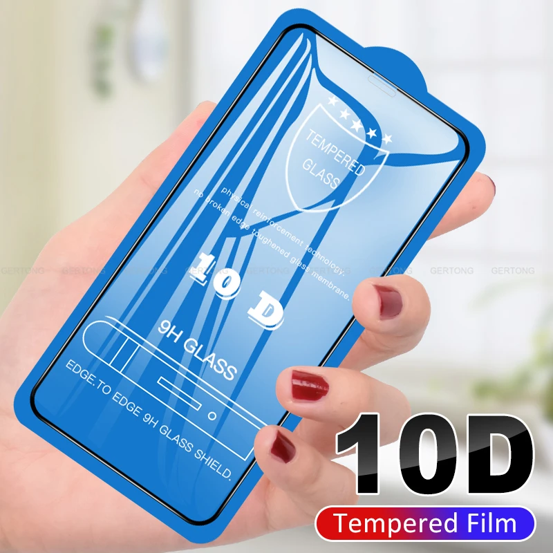 

10D Curved edge Protective Glass For iPhone 7 8 6 6S Plus Tempered Glass Full Cover on the For X XR XS Max Screen Protector Film