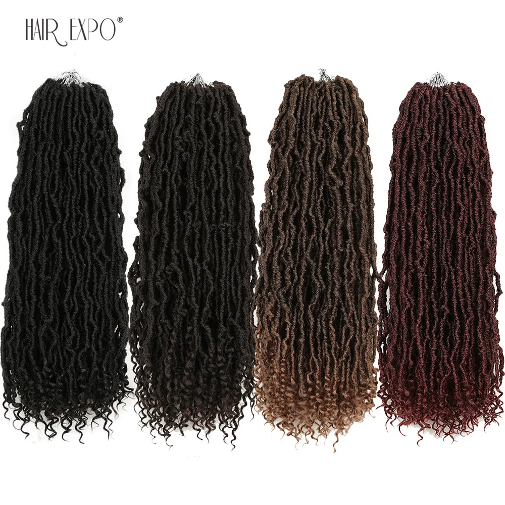 

20 Inch Goddess Faux Locs Crochet Hair Nu Locs Synthetic Ombre Braiding Hair Extensions Fashion Wig For Women Hair Expo City