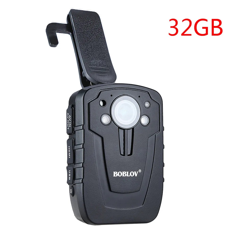 built in 32GB Камера Boblov Body camera HD31-D 32 GB/64 GB HD 1296P с отворотом для тела, записывающая видеокамера DVR Ambarella IR, полицейская камера ночного видения - Цвет: built in 32GB