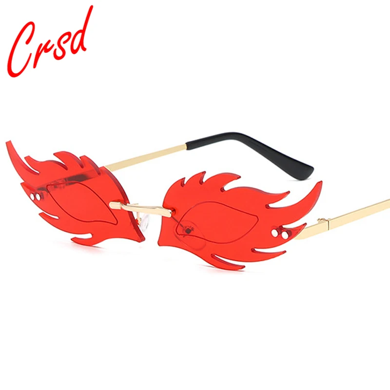 

CRSD 2020 Birds Wings Lens Sunglasses Women Metal Rimless Cat Eye Streetwear Eyeglasses Sunglasses Brand Designer Gafas Mujer