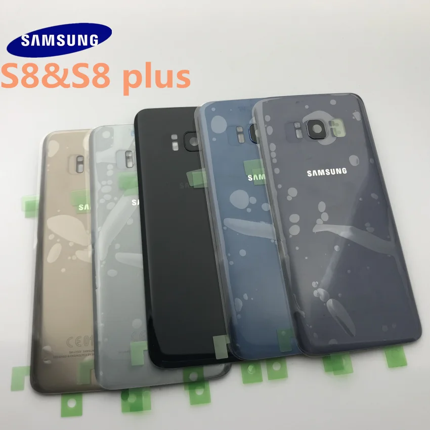 SAMSUNG Galaxy S8 G950 S8 plus G955 G955F Задняя стеклянная крышка для батареи задняя дверь Корпус чехол Задняя стеклянная крышка