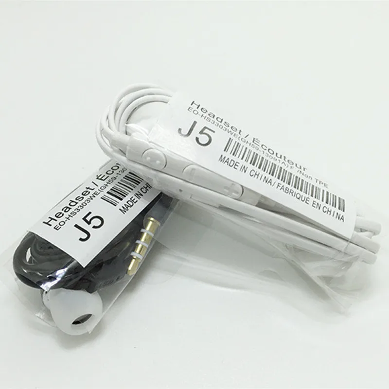 20pcs/Lot Kecesic J5 In Ear Wired Earphones Headphones Hands-free with Mic for Samsung Xiaomi