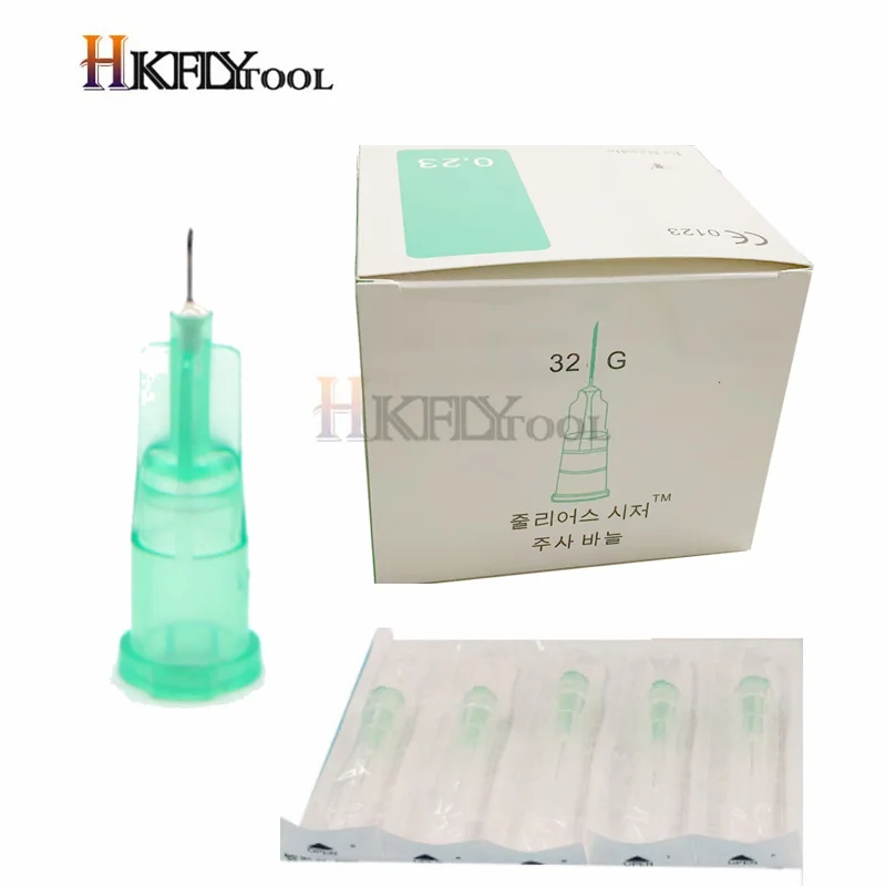 100PCS/LOT 32G 4mm needle Piercing Transparent Syringe Injection glue