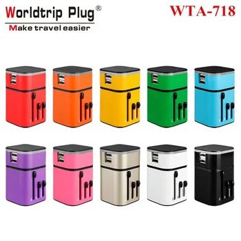

Wor ldtrip Plug WTA-718 Converter Multi-function Socket Converter Multi-country Application Socket DE Plug EU Plug
