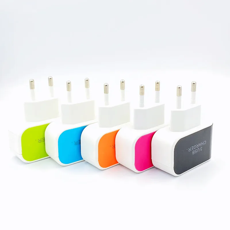 Адаптер для ЕС США мобильный телефон европейская электрическая розетка 3 USB-порта