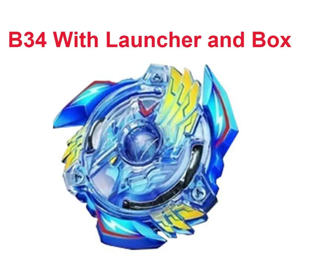 Новейший Золотой Beyblade Burst GT B140 B144 B145 с коробкой из металла Fusion God Spin Top игрушка подарок для мальчика - Цвет: b34with box