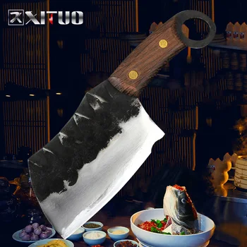 

XITUO High Carbon Clad Steel Forging Handmade Knife Japanese Santoku Chef Knife Non-stick Nakiri Cleaver Gyuto Kiritsuke Knife