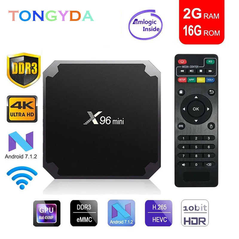 

X96mini new Android 9.0 Set Top Box X96 mini Smart TV BOX S905W Quad Core support 2.4G Wireless WIFI media box Set-Top Box