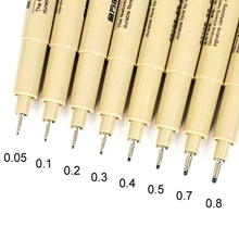 8 шт., разные кончики, черные карандашные карандаши для черчения, 005 01 02 03 04 05 07 08, ручка для кисти, мелкая точка, дизайн, ручка, маркеры для творчества