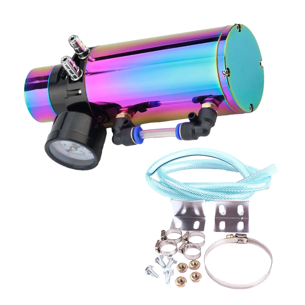 

The Perfect Replacement product - Universal Oil Catch Can Tank Overflow With Breather Vacuum Gauge - Colorful