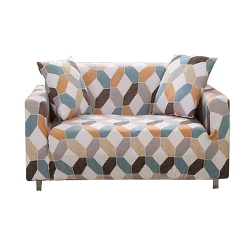 

Lychee Geometric Sofa Cover Polyester Elastic Sofa Covers Stretch Couch Cover All-inclusive Slipcover for 1/2/3/4 Seater