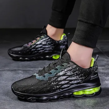 

2020 Men Running Sports Shoes Luminous Air Cushion Flying Woven Explosive Fashion Casual Sports Men's Shoes Breathable Sneakers