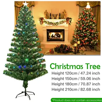 

Beautiful Lighting Christmas Tree DIY Green Christmas Tree Iron Stand Optic Fiber Lamp Decoration 1.2M/1.5M/1.8M/2.1M Xmas Tree