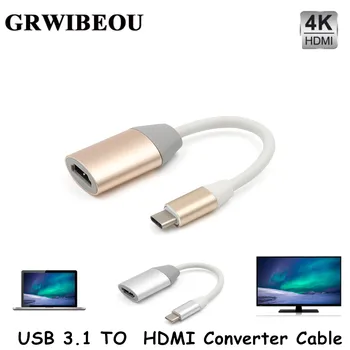 

Grwibeou USB C to HDMI Adapter 4K 30Hz Cable Type C HDMI for MacBook Samsung Galaxy S10 Huawei Mate P20 Pro USB-C HDMI Adapter