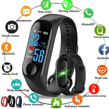 

M3 Plus Color Screen M3S Intelligent Bracelet Heart Rate Tracker Wristband Bluetooth Sports Message Reminder For Android IOS