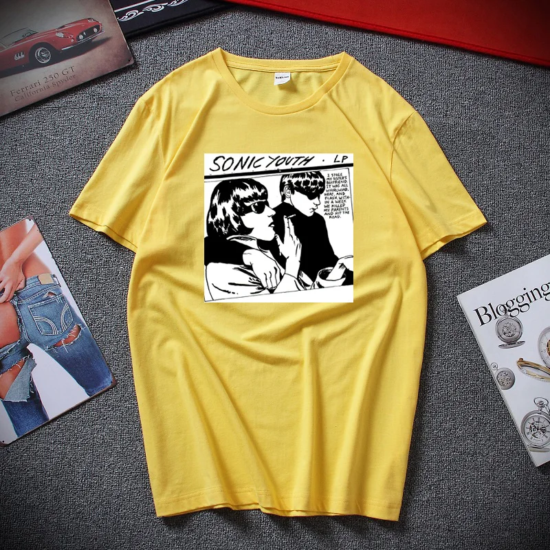 Летняя футболка в стиле Харадзюку с классным звуком, Молодежная футболка унисекс с героями мультфильмов, футболка с короткими рукавами из хлопка премиум-класса, топ Camiseta masculina - Цвет: Цвет: желтый