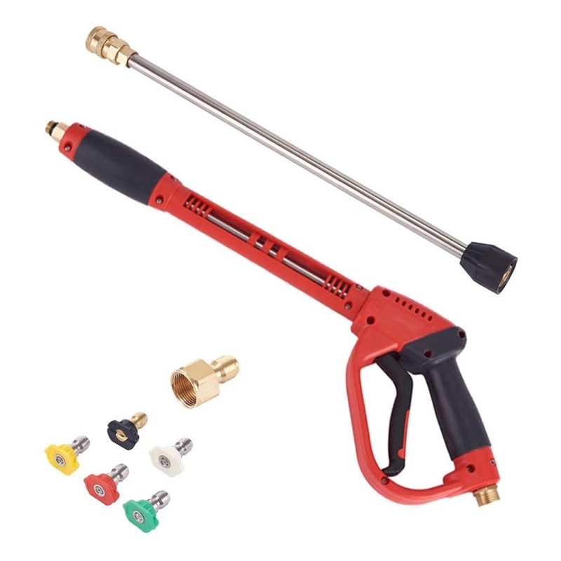 

Power Washer Kit with M22 Thread,High Pressure Washer Kit 4000Psiwith 16 inch Extension Replacement Wand,5 Spray Nozzle for Hond