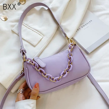 

[BXX] Chain PU Leather Crossbody Bags For Women 2020 Spring Fashion Shoulder Handbags Female Travel Lady Crossbody Bag HM919